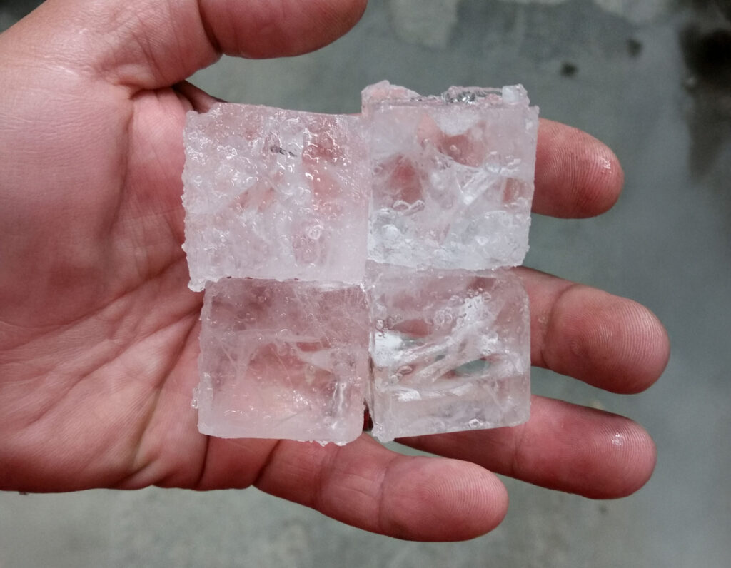 Bag of kold draft ice cubes
